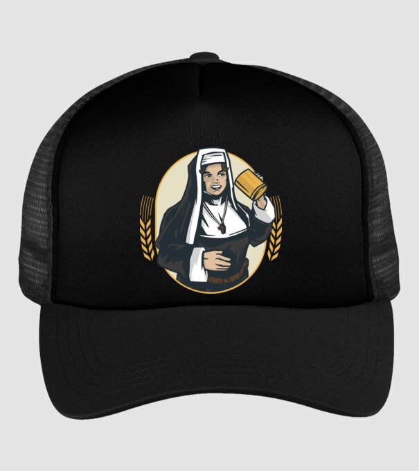 Bere Călugăriță model negru pe tricou