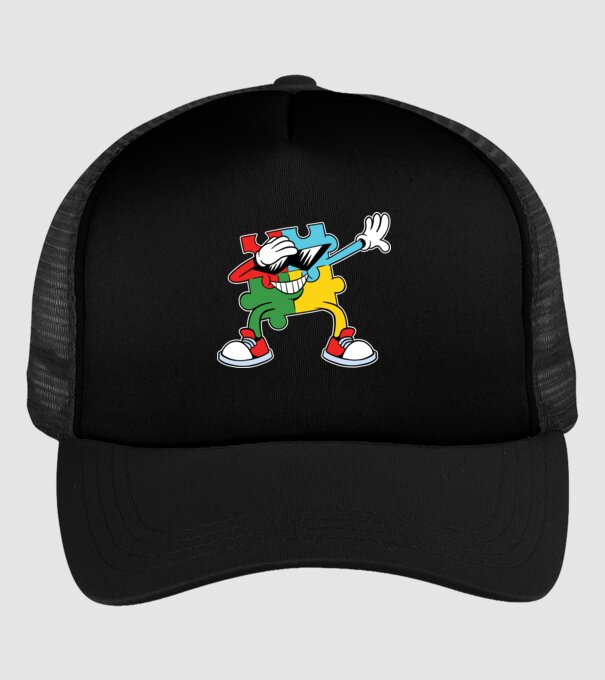 Autist DAB Puzzle model negru pe tricou