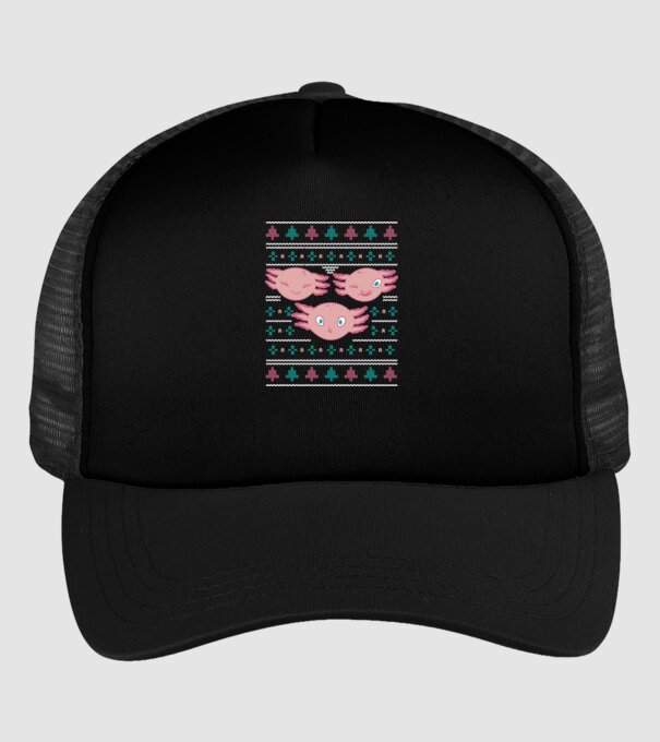 Pulover urât Axolotl model negru pe tricou
