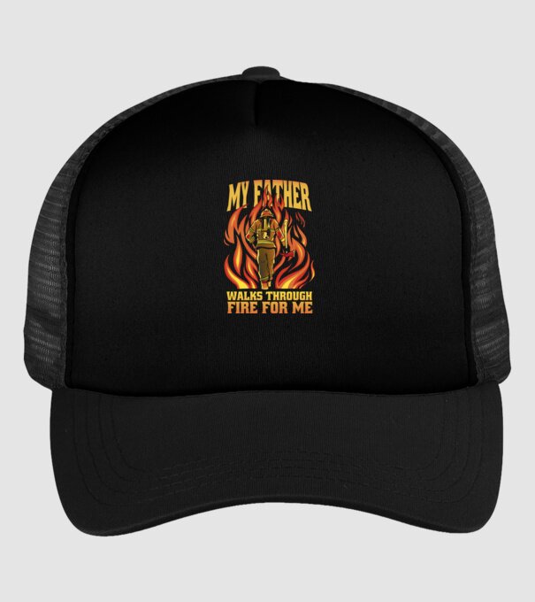 Tatăl meu trece prin foc pentru mine model negru pe tricou