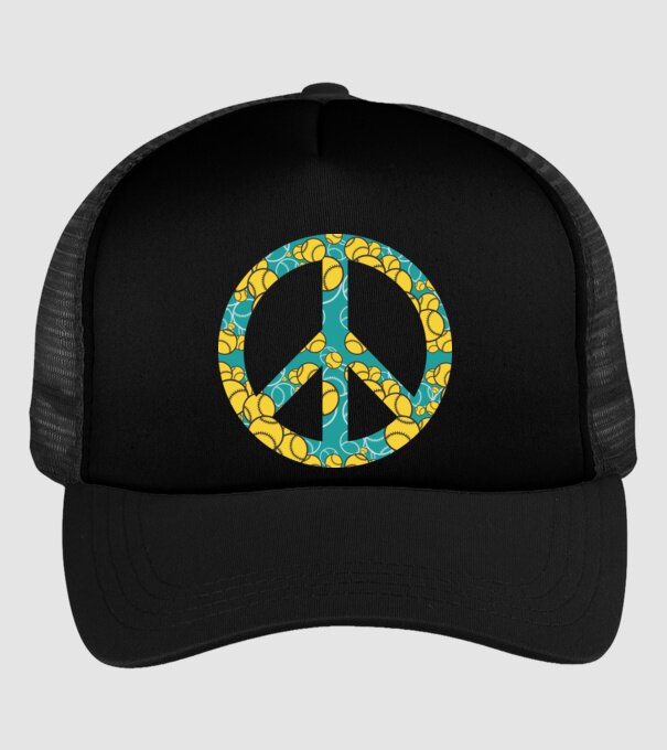 Simbol Baseball Peace model negru pe tricou