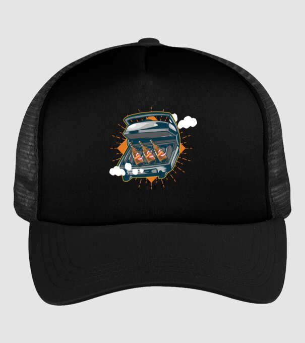 Bere BBQ model negru pe tricou