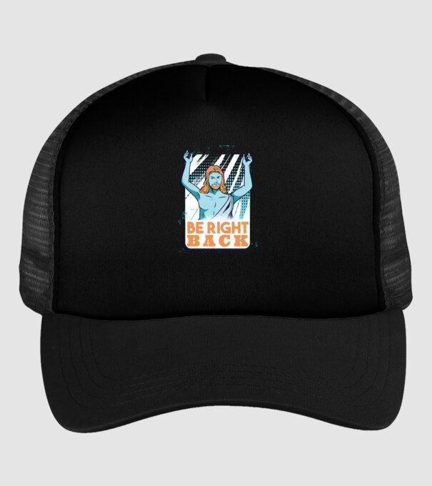 Be right back Jesus - Profeția Isus se întoarce model negru pe tricou