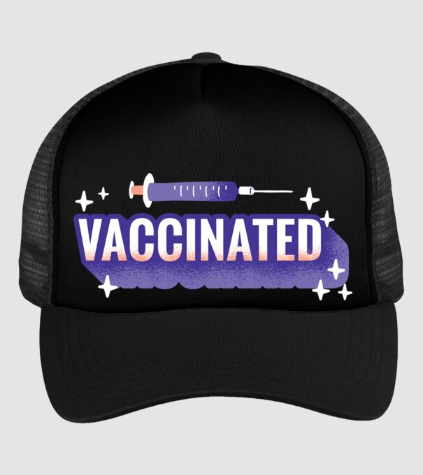 Vaccinat model negru pe tricou