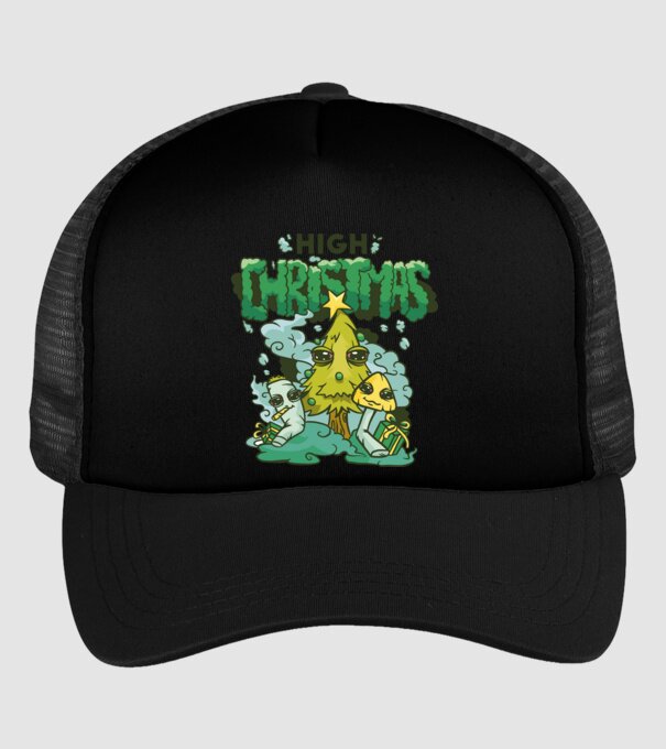 Crăciun drogat model negru pe tricou