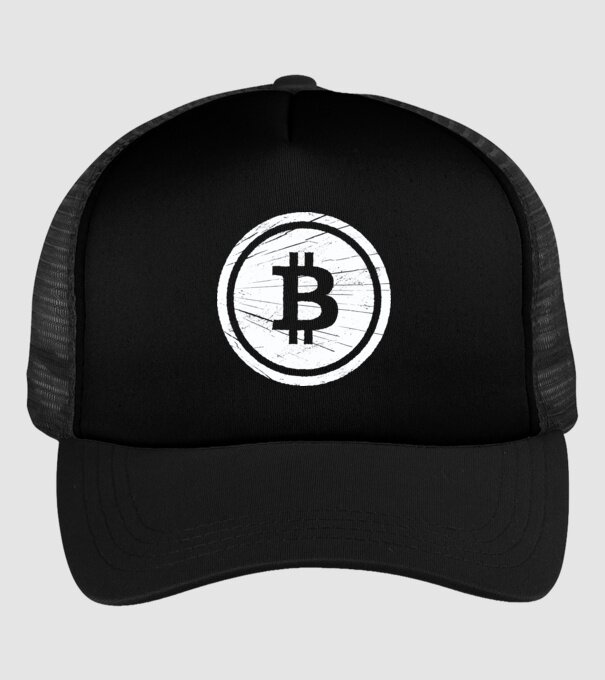 Bitcoin logo model negru pe tricou