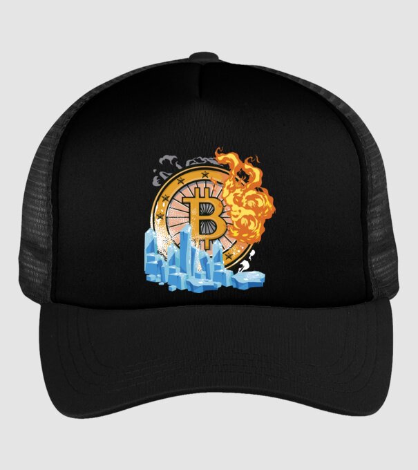 Logo Bitcoin model negru pe tricou