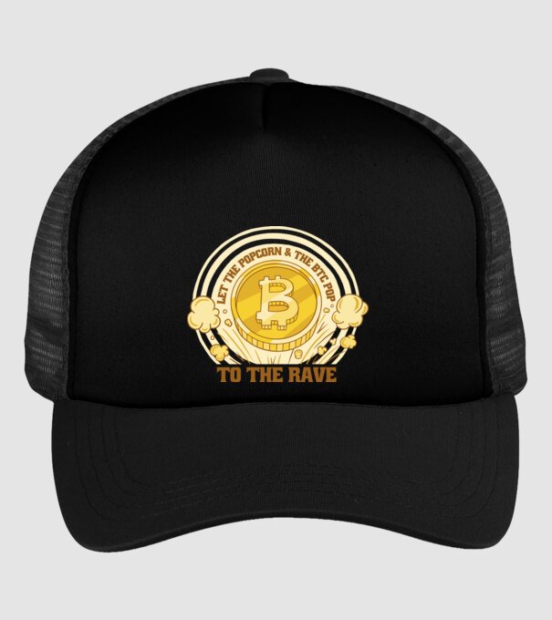 Bitcoin to the Rave model negru pe tricou