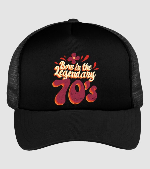 'Born in the Legendary 70''s' model negru pe tricou