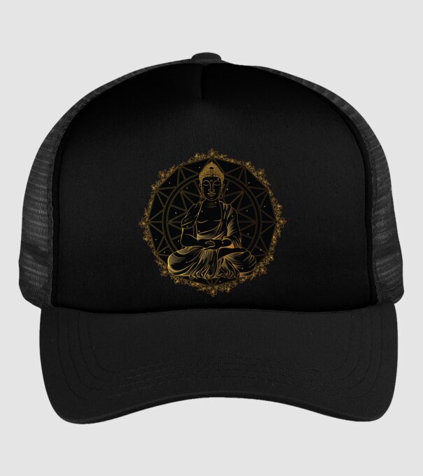 Buddha Mandala model negru pe tricou