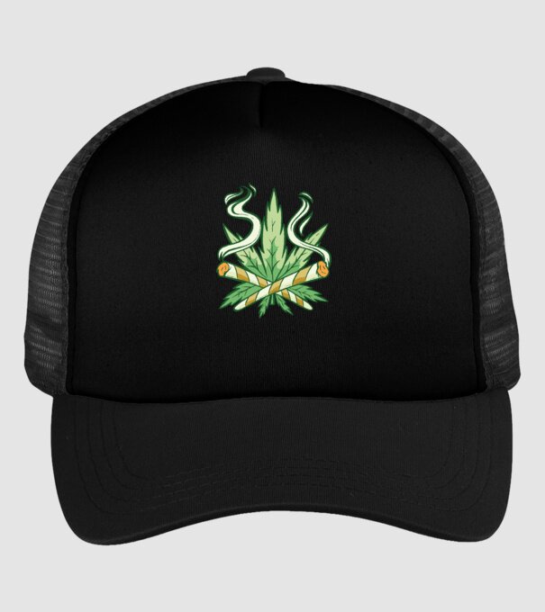 Cannabis Marijuana model negru pe tricou
