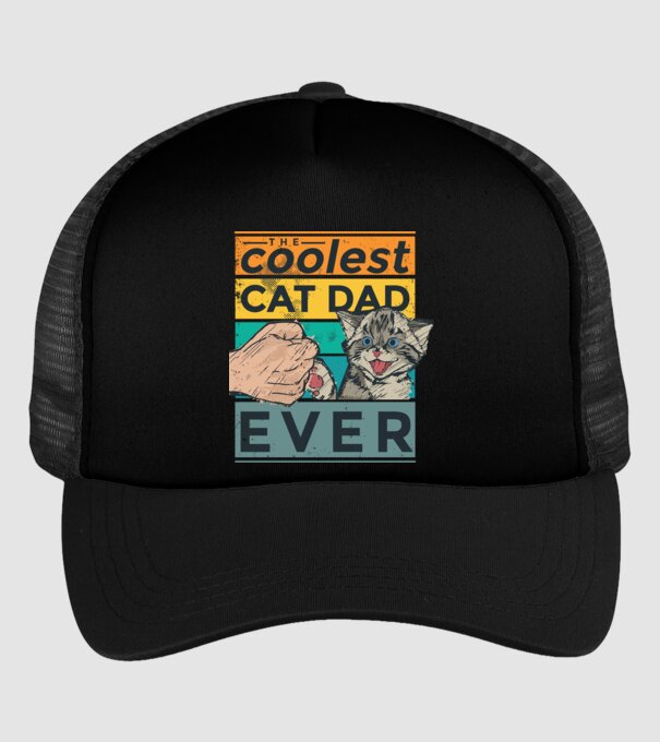 Coolest Cat Dad Ever - Cel mai tare tată cu pisică model negru pe tricou