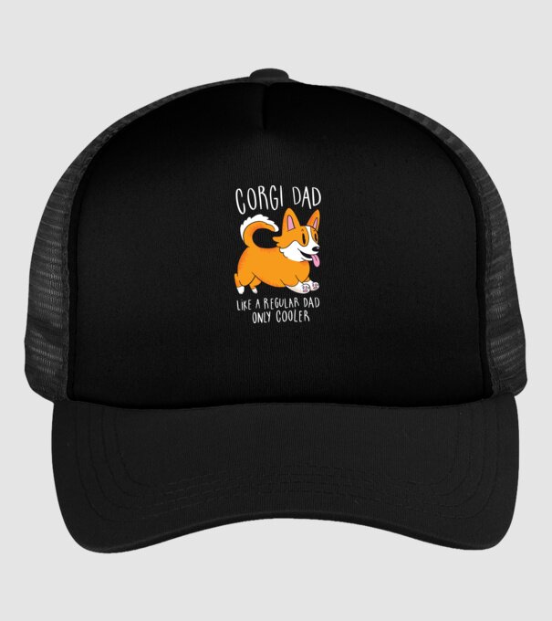 Tată de Corgi model negru pe tricou