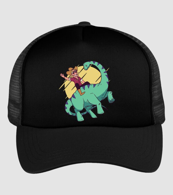 Dinozaur Cowboy model negru pe tricou