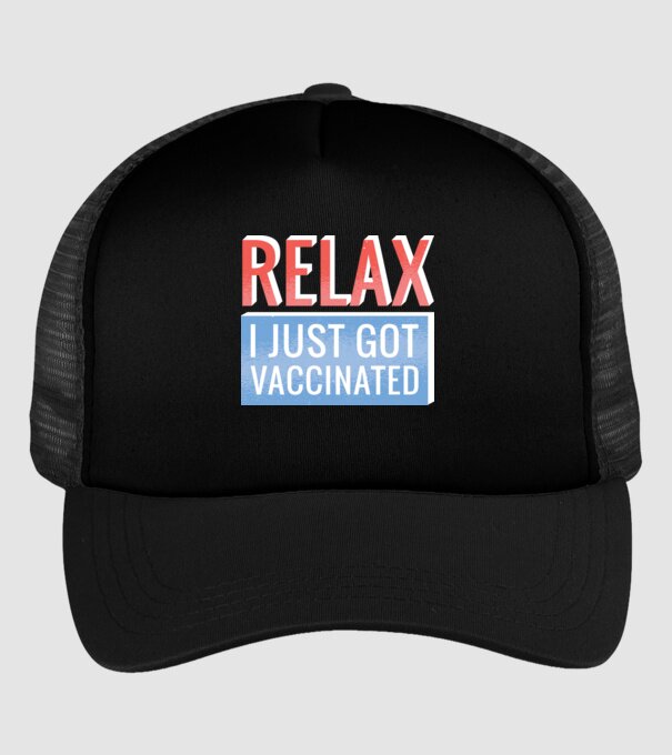Fii calm, sunt vaccinat model negru pe tricou