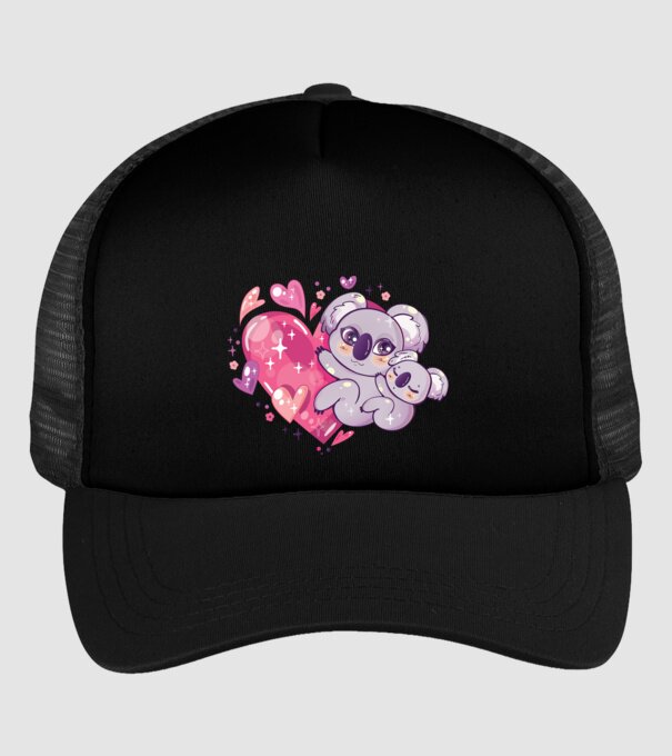Koala drăguță Anime model negru pe tricou