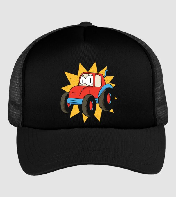 Tractor drăguț pentru copii model negru pe tricou
