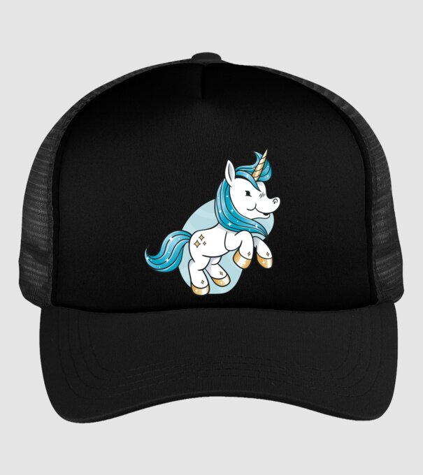 Unicorn drăguț model negru pe tricou