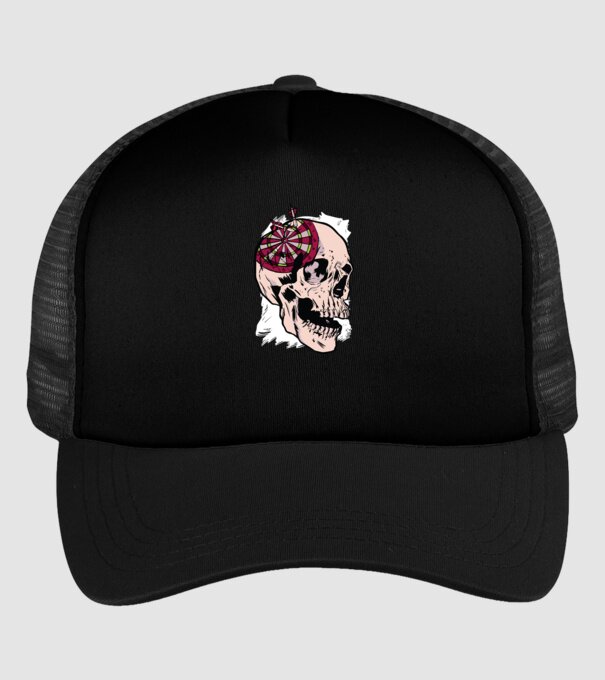 Craniu Darts model negru pe tricou