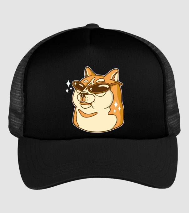 Doge Coin model negru pe tricou
