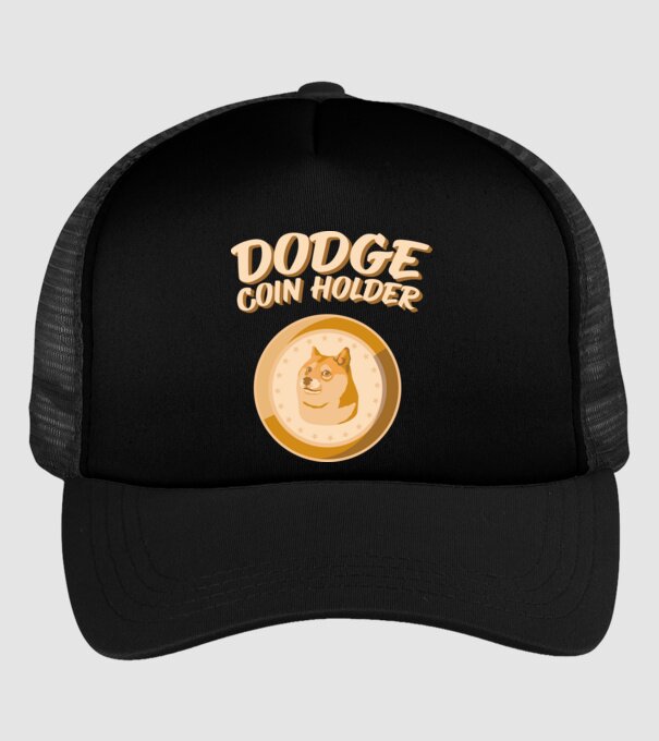 Doge Coin Holder model negru pe tricou