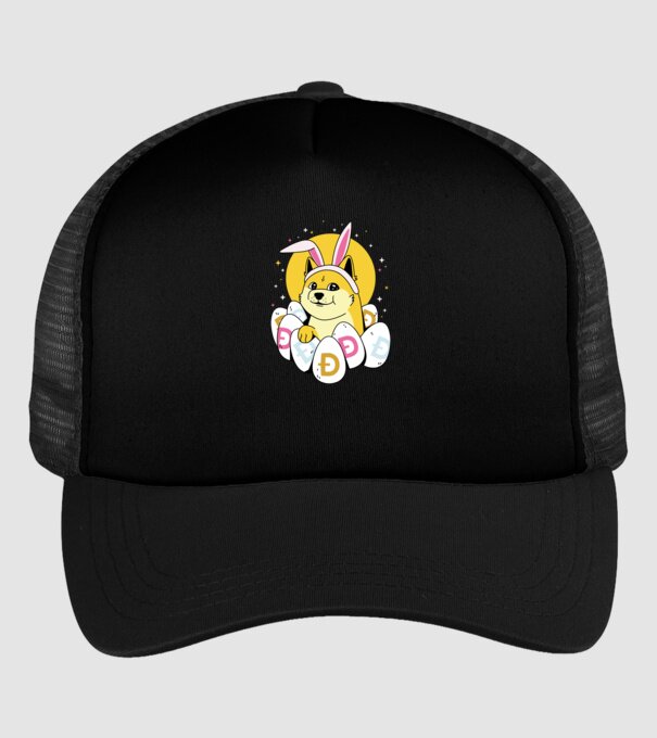 Dogecoin Paște model negru pe tricou