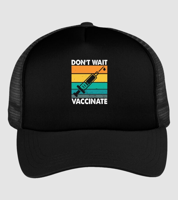 Don't wait vaccinate model negru pe tricou