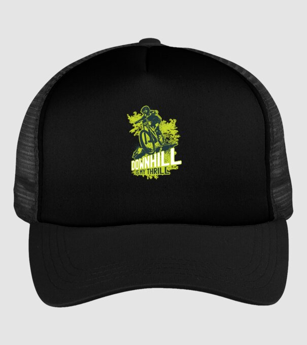 Downhill Is My Thrill tricou bicicletă model negru pe tricou