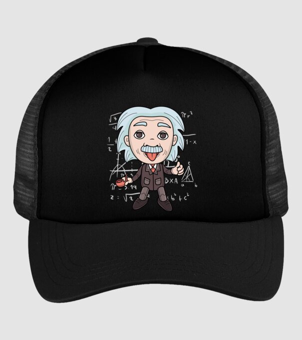 Caricatură Einstein model negru pe tricou