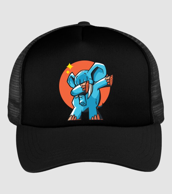 Elefant DAB model negru pe tricou