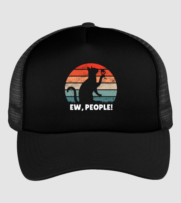 Ew, oameni - Pisică model negru pe tricou