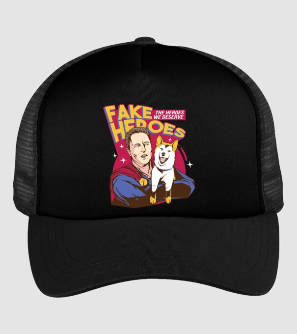 Fake Hero Elon Musk model negru pe tricou