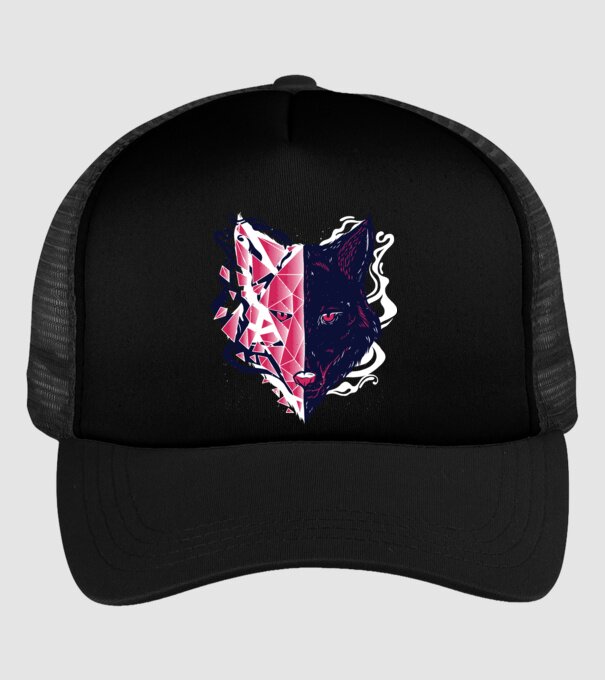 Cap de lup model negru pe tricou