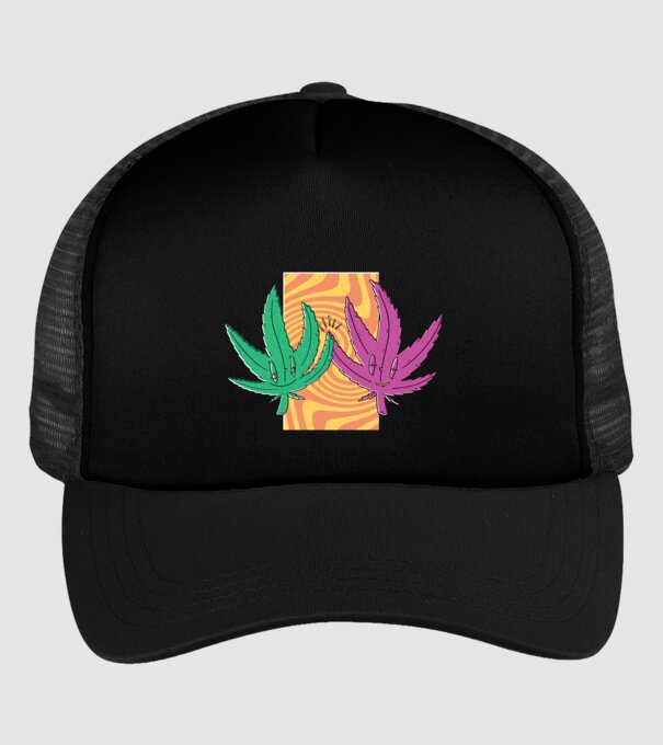 Frunze marijuana salut model negru pe tricou