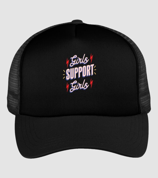 Girls Support Girls Ziua Femeii model negru pe tricou