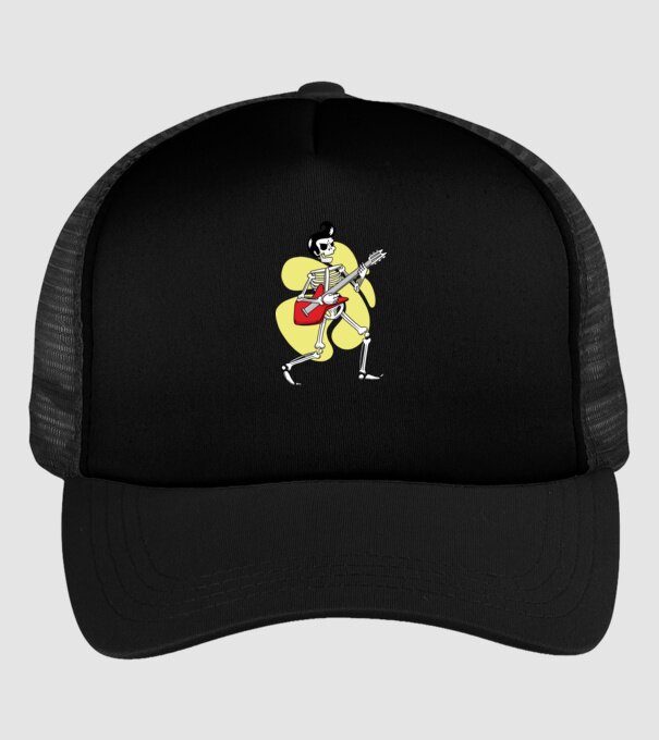 Schelet Elvis cu chitară model negru pe tricou