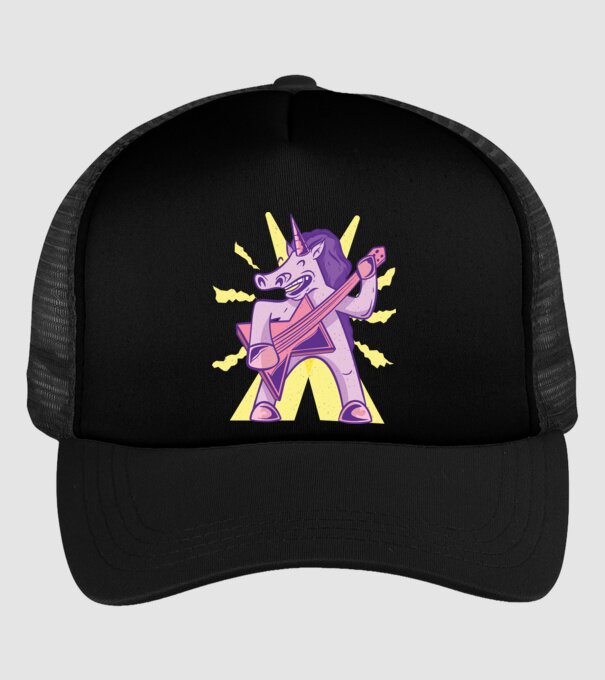Unicorn cu chitara model negru pe tricou