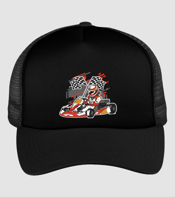 Gokart model negru pe tricou