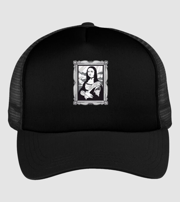 Mona Lisa gotică model negru pe tricou