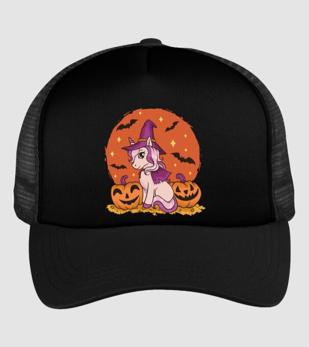 Unicorn Halloween model negru pe tricou