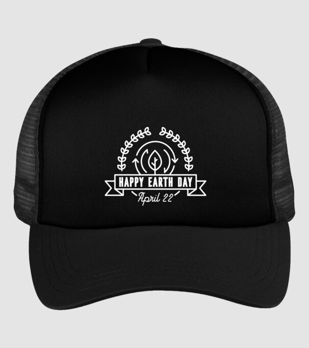 Happy Earth Day - Ziua Pământului model negru pe tricou
