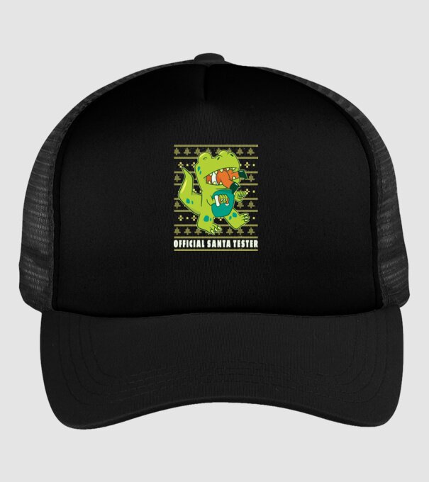 Tester oficial Moș Crăciun model negru pe tricou