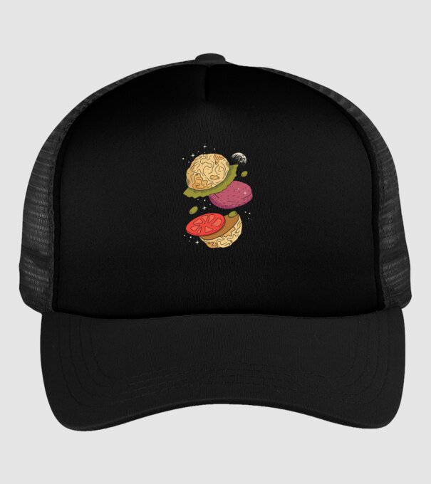 Burger lună model negru pe tricou