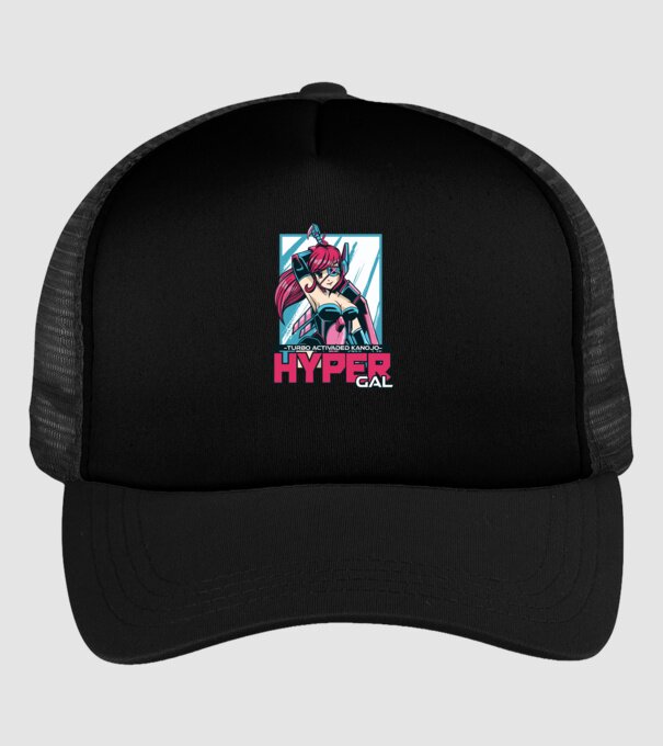 Hyper Gal - Fată Anime model negru pe tricou