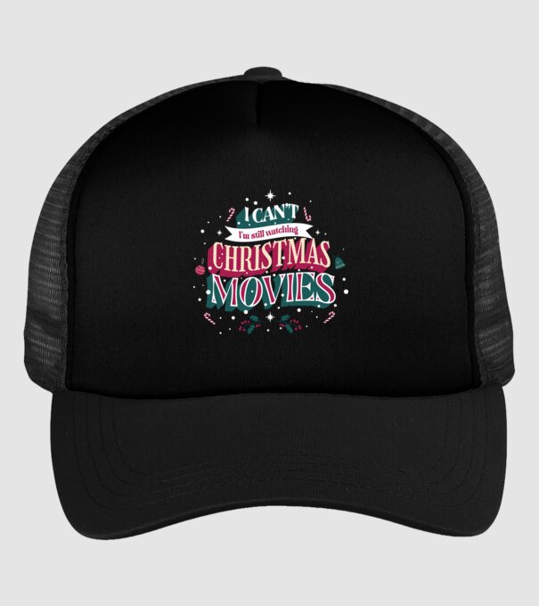 'I Can''t I''m still watching Christmas Movies' model negru pe tricou