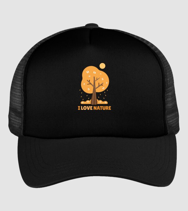 I Love Nature model negru pe tricou