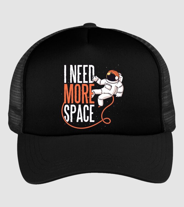 I need more space tricou astronaut model negru pe tricou