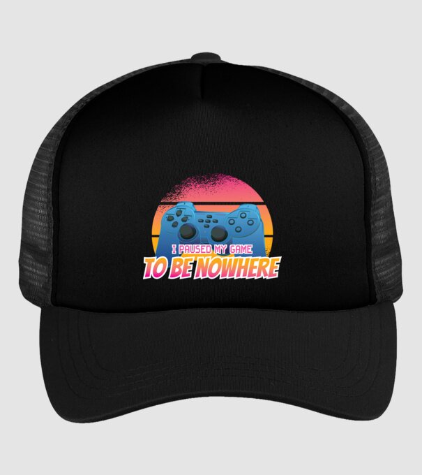 I paused my game to be nowhere model negru pe tricou