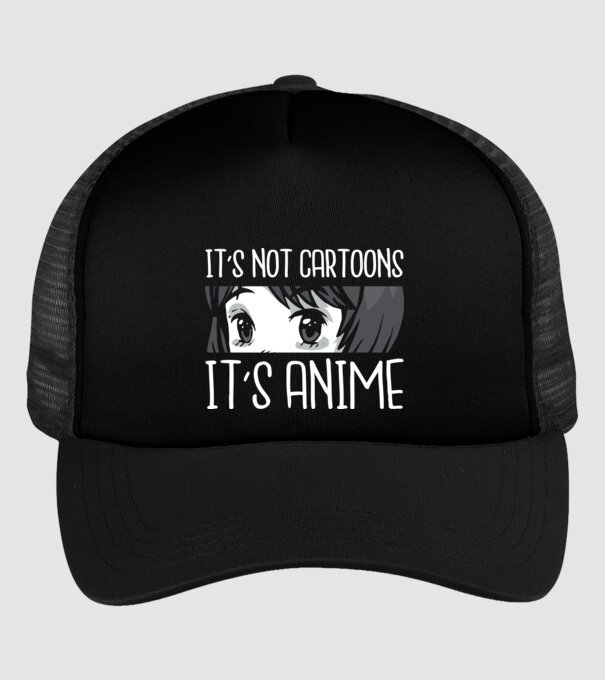 'It''s not cartoons it''s anime' model negru pe tricou
