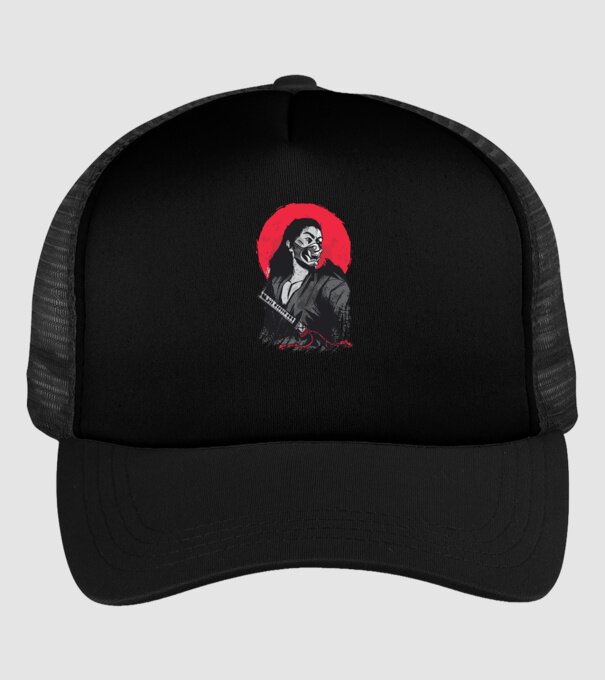 Războinic japonez model negru pe tricou